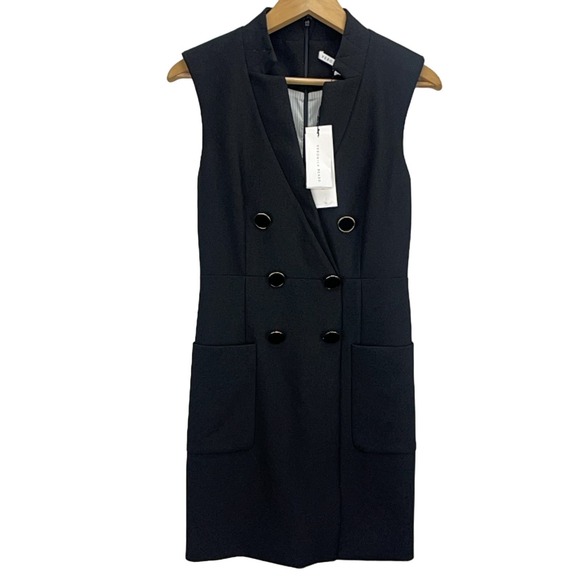 Veronica Beard Dresses & Skirts - VERONICA BEARD Doreen Dress Black Gold Double Breasted Mini Dress Size 0 NWT